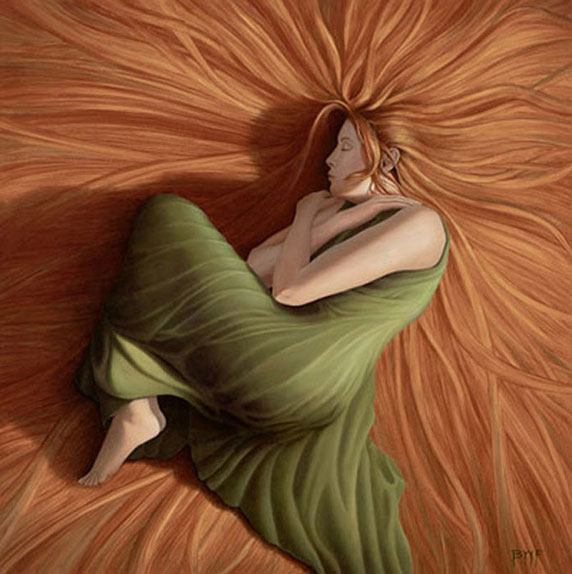 Una donna che dorme, forse sognando (Big Hair, by Blake Flynn)